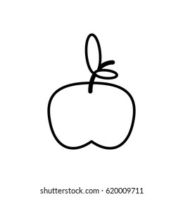 apple fruit fresh outline