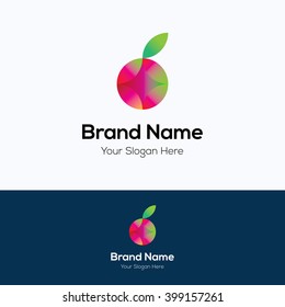 Apple fruit gradient colorful logo