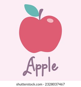 Dibujo gráfico de Apple Fruit con etiqueta