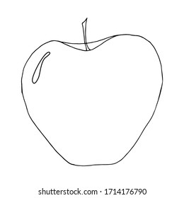 Icono de doodle dibujado a mano de fruta de Apple. Frutas frescas sanas - Dibujo vectorial de manzana para impresión, web, móvil e infografía aislada en fondo blanco.