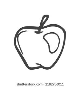 Apple fruit hand drawn outline doodle icon. Fresh healthy fruit - apple vector sketch illustration for print, web, mobile and infographics isolated on white background.