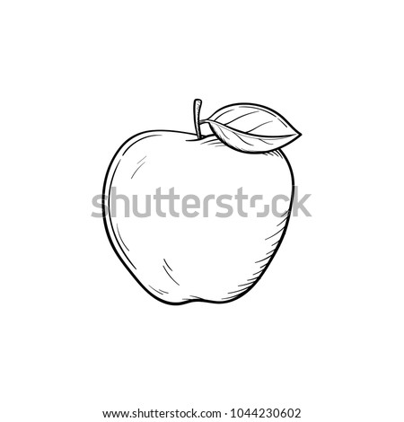 Apple fruit hand drawn outline doodle icon. Fresh healthy fruit - apple vector sketch illustration for print, web, mobile and infographics isolated on white background.