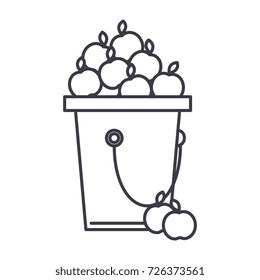 apple, fruit harvest vector line icon, sign, illustration on background, editable strokes