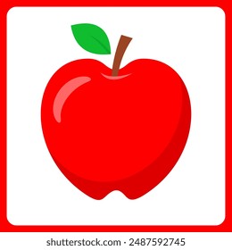 apple fruit healthy. food fruit icon concept isolated . flat cartoon style