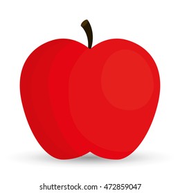 apple fruit healthy organic food icon. Colorful and flat design. Vector illustration