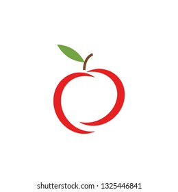 Apple fruit icon design template vector isolated illustration