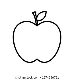 Apple fruit icon design. Apple icon in trendy outline style design. Vector illustration.