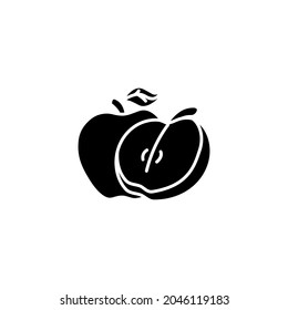 apple fruit icon designed in solid style and black glyph style in fruit icon theme