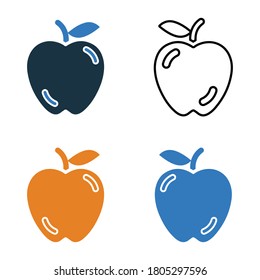 Apple fruit icon. Editable vector icon design is isolated on a white background