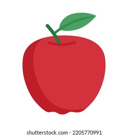 Apple fruit icon. Flat design. Apple fruit isolated on white background. For presentation, graphic design, mobile application. Vector Illustration.