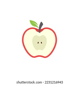 apple fruit icon and flat illustration