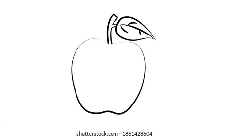 Apple fruit icon. flat simple pictogram. Apple with leaf vector illustration.