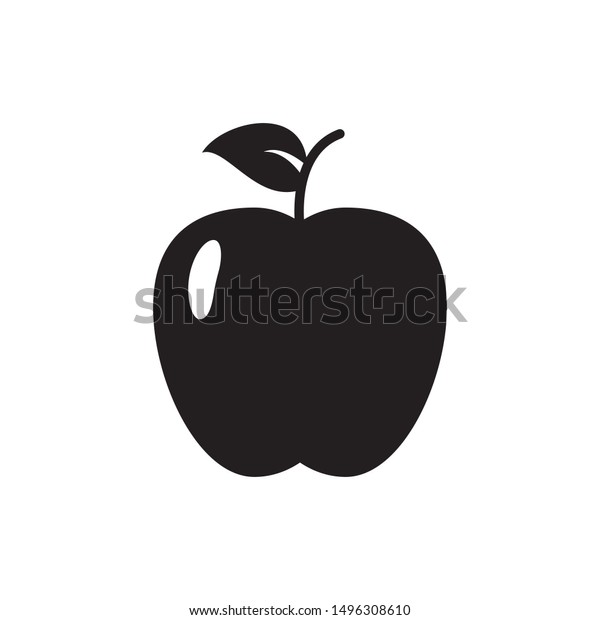 Apple Fruit Icon Flat Simple Pictogram Stock Vector (Royalty Free ...