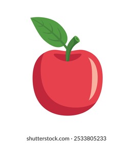 Apple fruit icon in flat style. Healthy dessert vector illustration on isolated background. Fresh food sign business concept.