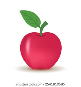 Apple fruit icon in flat style. Healthy dessert vector illustration on isolated background. Fresh food sign business concept.