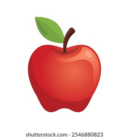 Apple fruit icon in flat style. Healthy dessert vector illustration on isolated background. Fresh food sign business concept.