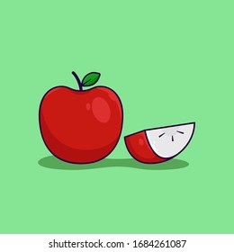 Apfelfrucht Ikone Illustration im Stil Cartoon. 