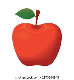icono de fruta de manzana aislado plano