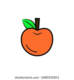 Icono de fruta de manzana aislado sobre fondo blanco