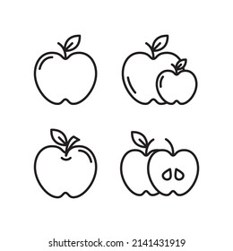 Ilustración de plantilla de vectores con logotipo de icono de fruta de Apple