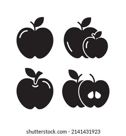 Ilustración de plantilla de vectores con logotipo de icono de fruta de Apple
