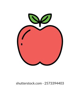 Apple fruit icon logo design template isolated illustration
