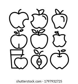 apple fruit icon or logo isolated sign symbol vector illustration - Collection of high quality black style vector icons
