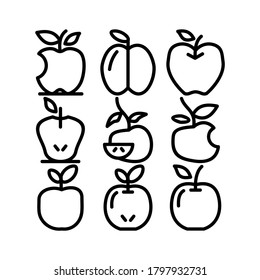 apple fruit icon or logo isolated sign symbol vector illustration - Collection of high quality black style vector icons
