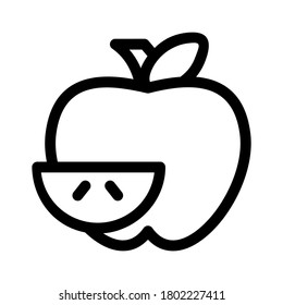 Icono de fruta de manzana o logotipo símbolo de signo aislado ilustración vectorial - iconos vectoriales de estilo negro de alta calidad
