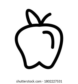 Icono de fruta de manzana o logotipo símbolo de signo aislado ilustración vectorial - iconos vectoriales de estilo negro de alta calidad
