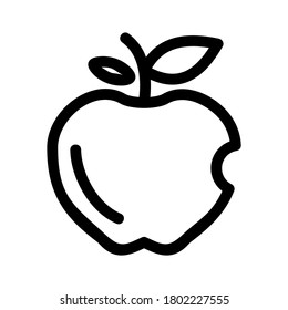 Apfelfrucht-Symbol oder -Logo einzeln auf Zeichen, Vektorgrafik - hochwertige Vektorsymbole in schwarzem Stil
