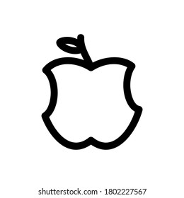 Icono de fruta de manzana o logotipo símbolo de signo aislado ilustración vectorial - iconos vectoriales de estilo negro de alta calidad
