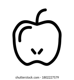 Icono de fruta de manzana o logotipo símbolo de signo aislado ilustración vectorial - iconos vectoriales de estilo negro de alta calidad

