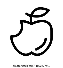 Icono de fruta de manzana o logotipo símbolo de signo aislado ilustración vectorial - iconos vectoriales de estilo negro de alta calidad
