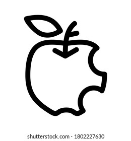 Icono de fruta de manzana o logotipo símbolo de signo aislado ilustración vectorial - iconos vectoriales de estilo negro de alta calidad

