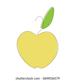 Icono de fruto de manzana sobre fondo blanco. Ilustración del vector