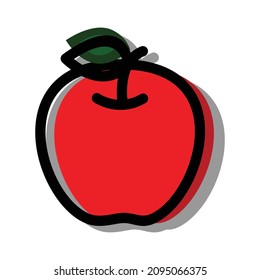 Apple fruit icon on white background
