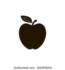 Apple fruit icon. Organic nutrition healthy food. Hand draw illustration. Apple Isolated on white background.