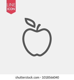 Apple fruit icon. Organic nutrition healthy food. Hand draw illustration. Apple Isolated on white background.