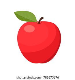 Apple fruit icon. Organic nutrition healthy food. Hand draw illustration. Apple Isolated on white background.