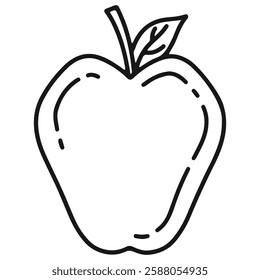 apple fruit icon with outline style