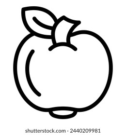 Apfelfrucht-Icon-Umrissvektor. Essbare Kernobst. Apfelwein, fruchtiger Bestandteil