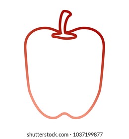 apple fruit icon over white background colorful line vector illustration design