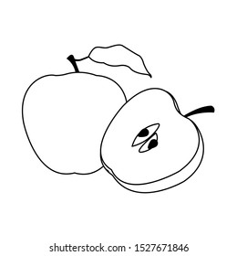 Apple fruit icon over white background, vector illustration