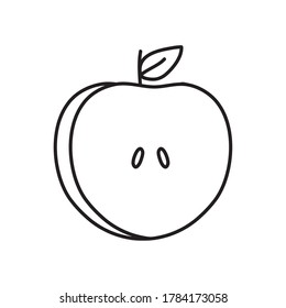 apple fruit icon over white background, line style, vector illustration