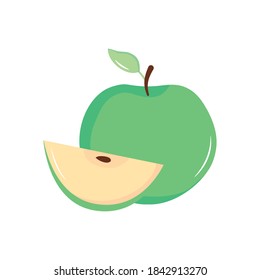 icono de manzana sobre fondo blanco, estilo plano, ilustración vectorial