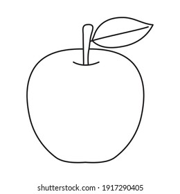 apple fruit icon over white background, line style, vector illustration