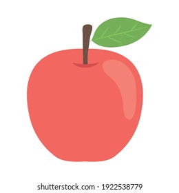 icono de manzana sobre fondo blanco, estilo plano, ilustración vectorial