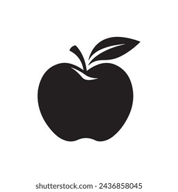 Apple fruit icon over white background, silhouette style concept. vector illustration