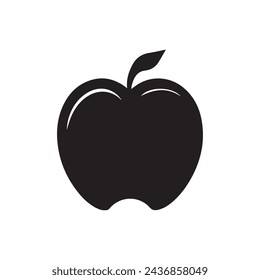 Apple fruit icon over white background, silhouette style concept. vector illustration